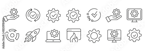 Streamline Your Business with Modern Gear Icons: Perfect for Tech, Innovation, and Automation Projects, Enhance Your Brand with Sleek, Professional Symbols for Success and Efficiency