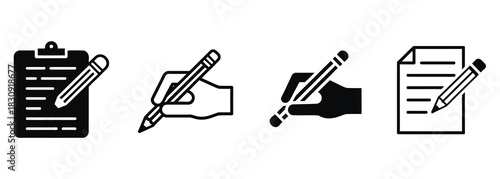 Empowering note taking with sleek pencil icons for professional designs and creative projects, bringing a touch of simple elegance to your digital space and branding materials