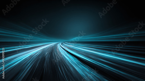 An abstract image featuring light trails that give the impression of speed along a road