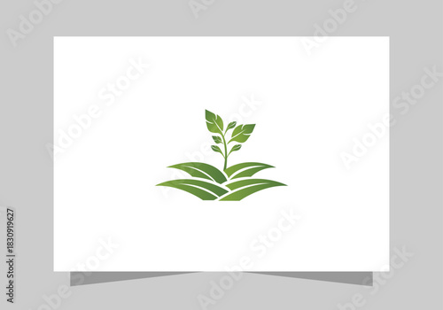 Agriculture and Farming Field, Eco-Friendly Plant icon, Green Farm Field logo vector design