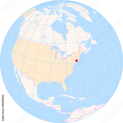Location Map of Long Island Macarthur Airport (Islip, New York, United States). IATA-code: ISP. No labels at all.