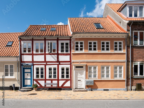 Timber-framed house and town house on Langegade in Kerteminde, Funen, Denmark