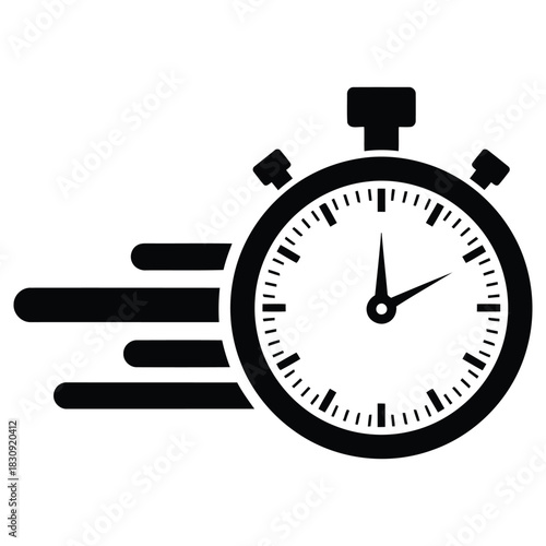 Speed Timer Vector Icon: Countdown, Fast Delivery, Urgency, Performance Symbol