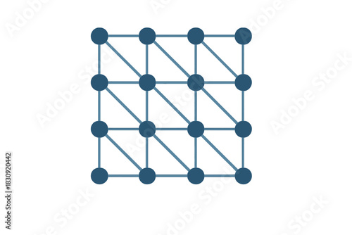 Abstract geometric grid structure with connected nodes forming a digital network pattern