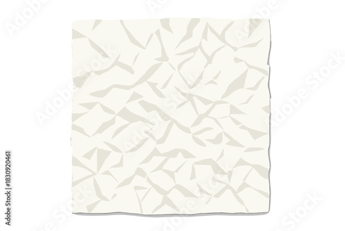 Abstract geometric folds and shadows on wrinkled white paper texture