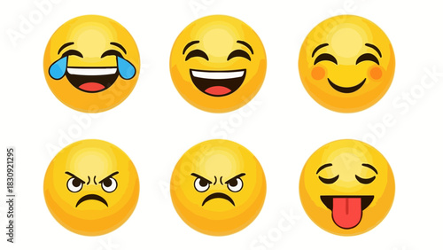 Expressive Emoji Faces Conveying Emotions Through Digital Icons