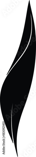 Illustration single black leaf simple design silhouette vector