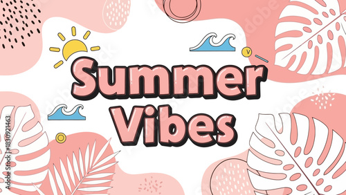 Summer Vibes A Whimsical Illustration Capturing the Joy and Energy of the Season
