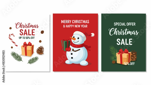 Christmas Sale Flyer Collection Festive Designs for Holiday Promotions and Special Offers