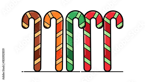 Festive Candy Canes A Colorful Collection for Holiday Celebrations