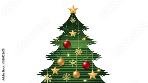 Festive Holiday Cheer A Decorated Christmas Tree with Ornaments and Star