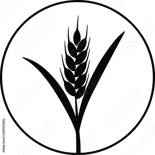 Illustration Wheat gluten free symbol dietary allergy silhouette vector