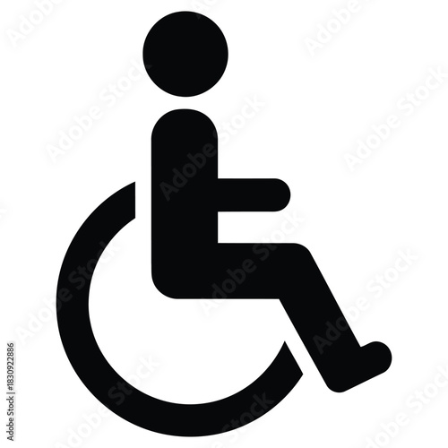 Wheelchair Symbol Sign Vector Icon Illustration for Accessibility and Inclusion
