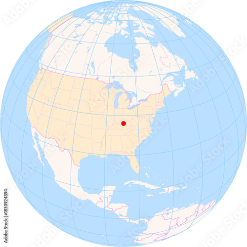 Location Map of Blue Grass Airport (Lexington KY, Kentucky, United States). IATA-code: LEX. No labels at all.