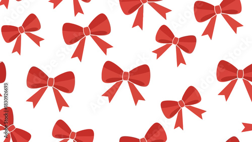 Festive Red Bows Pattern Celebration, Decoration, and Gift Wrap Delight