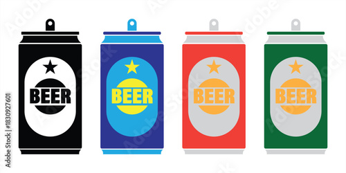 Beer Can Illustration Set