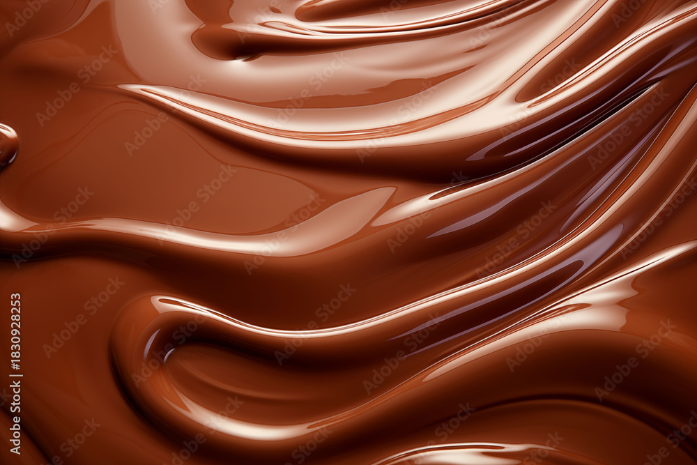 Naklejka premium Liquid or melted brown chocolate texture background