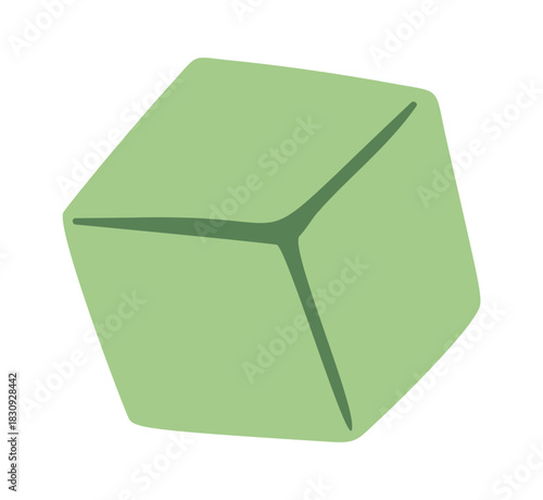 Green building block toy cube