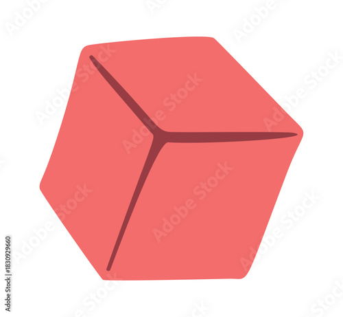 Red cube children building toy