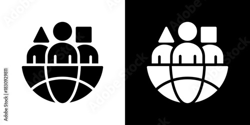 Diversity Icon Vector Illustration. Flat Style Design Created For Creative Flexibility In Light And Dark Versions.