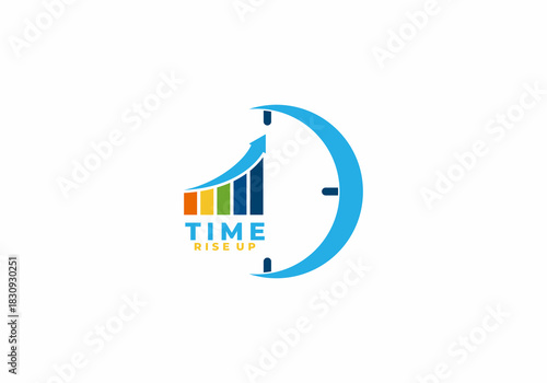 illustration of rise up time icon symbol logo vector