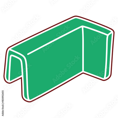 Green Corner Protector with Outline for Furniture and Packaging Design Element Graphic Resource Isolated