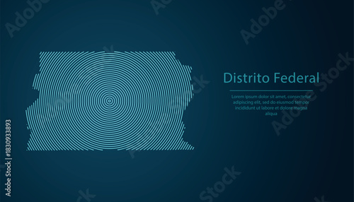 distrito federal state of Brazil. Map contour with abstract circular line pattern