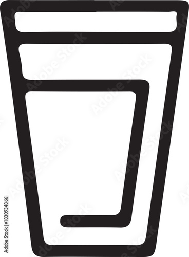 Minimalist Glass of Water Icon