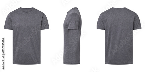 Heather gray tshirt template mockup front side and back views