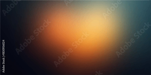 Abstract golden background with soft bright orange and blue colour gradient sun glow and blurred space texture pattern