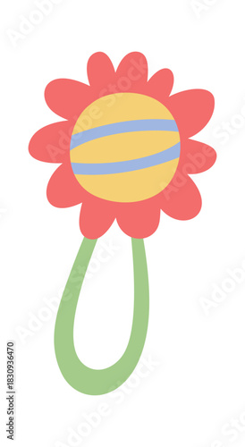Flower rattle baby shower toy