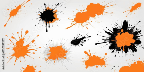 A set of vector ink or paint splatters, splashes, and grunge blots, perfect for a dirty design texture or black stain element illustration