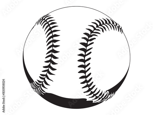 Modern black and white baseball ball vector symbol perfect for sports branding design