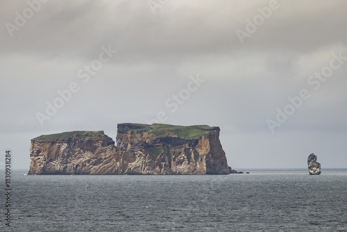 Saga and bird island Drangey in the evening light, Skagafjörður, North Iceland, Iceland