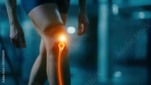 female athlete or spot people  having knee injury due to ligament inflammation, knee pain due to exercise, massage, muscle relaxation, rheumatoid arthritis, gait disturbance, rheumatoid arthritis