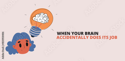 Vector illustration of a woman catching an idea like a flying spark