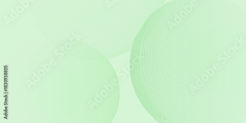 Minimalist soft Abstract Background in Gradient green and white Tones with Circles. Circle effect style geometric, abstract background.