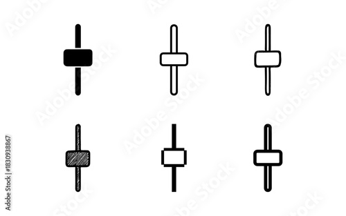 Minimalistic control knob line and sketch variations