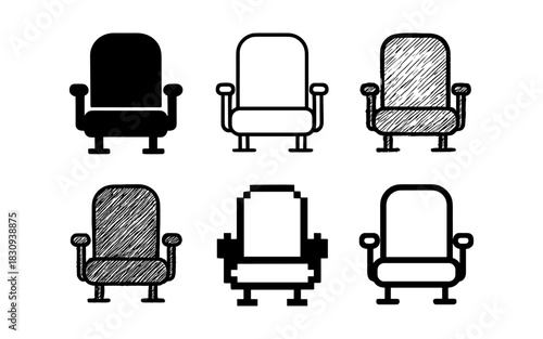 Assorted office chair styles in black and white minimalist design
