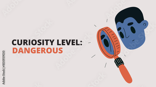 Vector illustration of a man searching closely like a detective of tiny truths