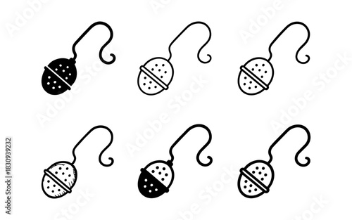 Set of tea infuser silhouettes: simple designs for creative projects
