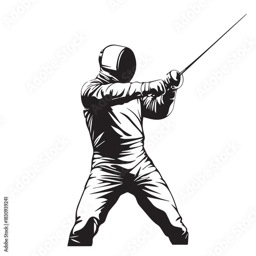 fencer silhouette vector