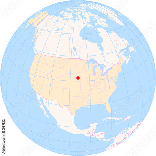 Location Map of Airport Eppley Airfield (Omaha, Nebraska, United States). IATA-code: OMA. No labels at all.