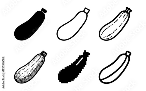 Variety of zucchini designs in different styles and textures