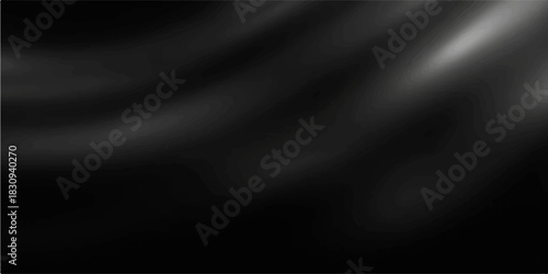 Dark black and deep blue smooth silk fabric texture wave pattern background