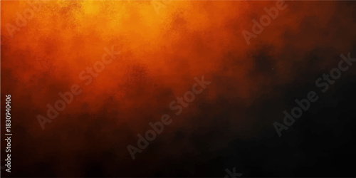Vintage grunge brown paper texture with hot orange flame and dark smoke cloud design backdrop