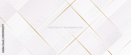 Modern white and gold abstract background. Abstract geometric shape white gold background with light and shadow 3D layered. simple presentation