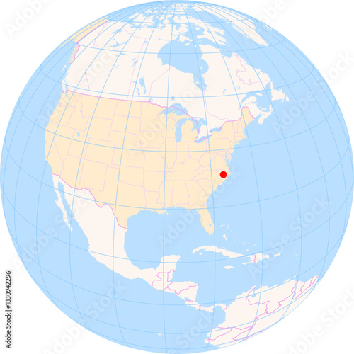Location Map of Pitt–Greenville Airport (Greenville, North Carolina, United States). IATA-code: PGV. No labels at all.