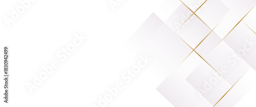 Modern white and gold abstract background. Abstract geometric shape white gold background with light and shadow 3D layered for presentation design. vector, modern