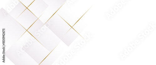 Modern white and gold abstract background. Abstract geometric shape white gold background with light and shadow 3D layered for presentation design. eps10, web